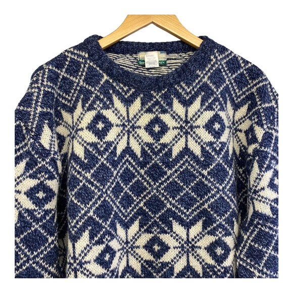 Vintage wool blend snowflake sweater XL mens unisex too skiing warm Tidewater - Picture 2 of 8